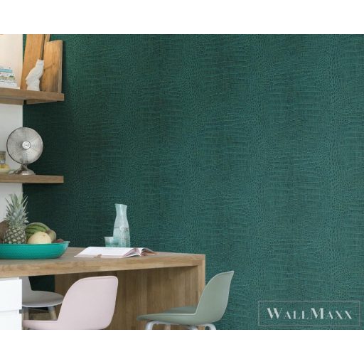 zöld kroko bőr mintás Rasch tapéta 528718