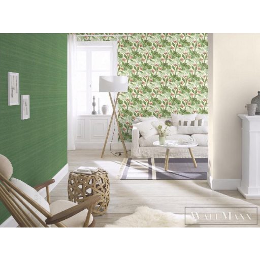 528862 zöld vizszintes csíkozású Rasch tapéta