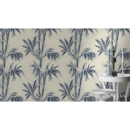 Rasch kék levélmintás tapéta 529104