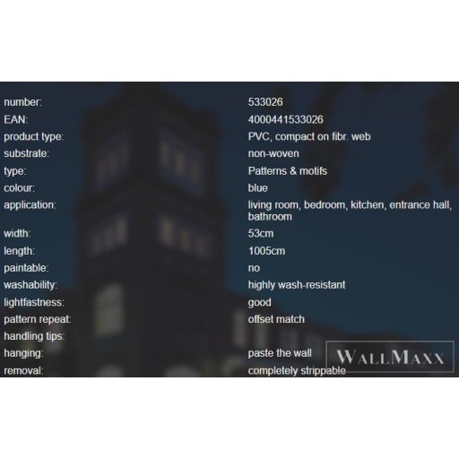 RASCH SANSA 2021 533026 TAPÉTA kék KÖRÖK