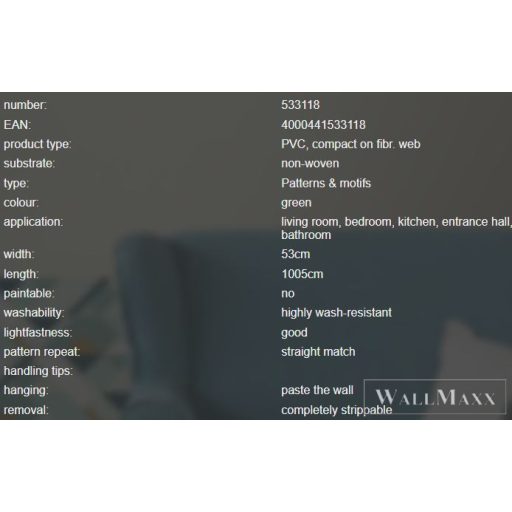 RASCH SANSA 2021 533118 TAPÉTA kék GRAFIKAI