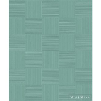 533477 türkiz zöld 3d kocka hatású vlies Rasch tapéta