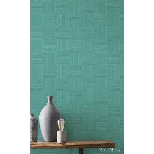 533477 türkiz zöld 3d kocka hatású vlies Rasch tapéta