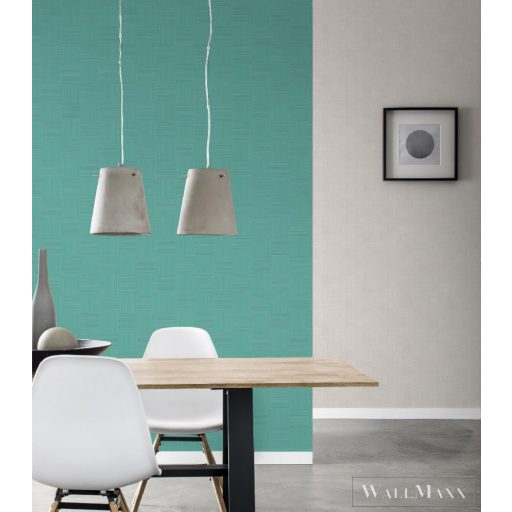 533477 türkiz zöld 3d kocka hatású vlies Rasch tapéta