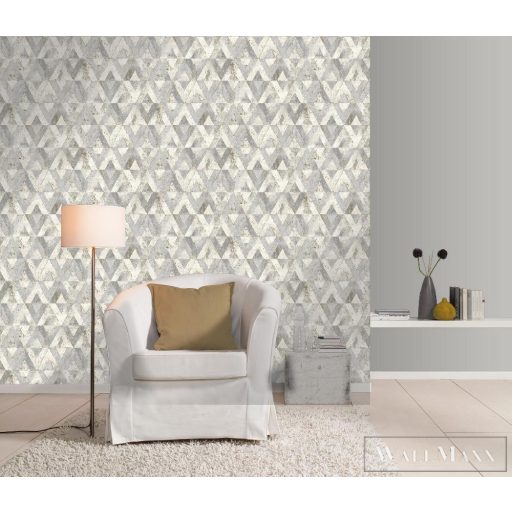 535518 gyémántmotívum,krém, szürke, arany díszítéssel