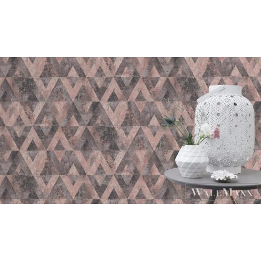 535532 geometriai Rasch tapéta, szürke,rózsaszín