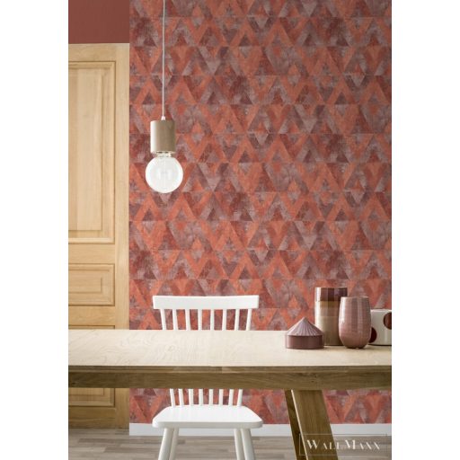 535549 antik kőminta, arany-piros