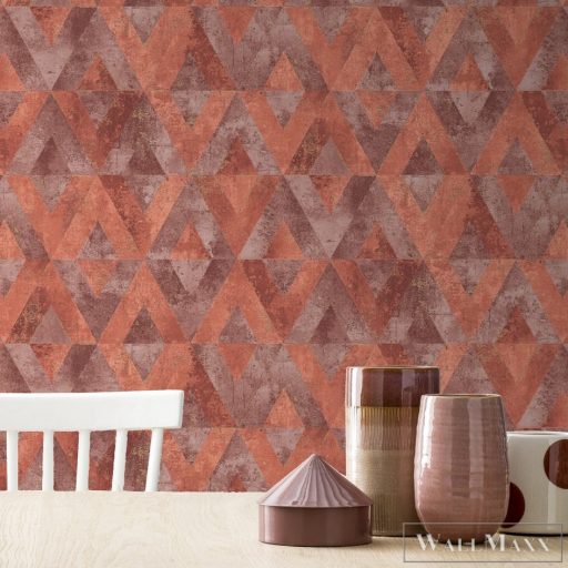 535549 antik kőminta, arany-piros