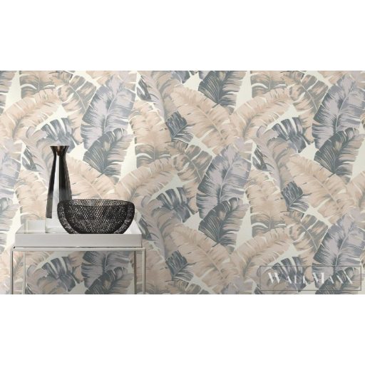 535617 levélmintás Rasch tapéta beige-szürke