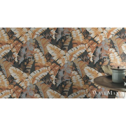 535631 barna-szürke-krém-fekete színárnyalatú tapéta