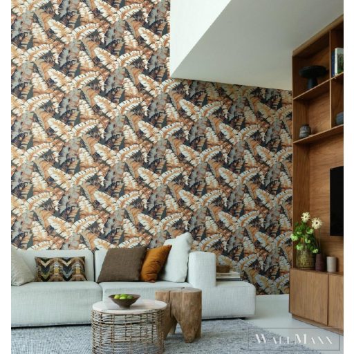 535631 barna-szürke-krém-fekete színárnyalatú tapéta