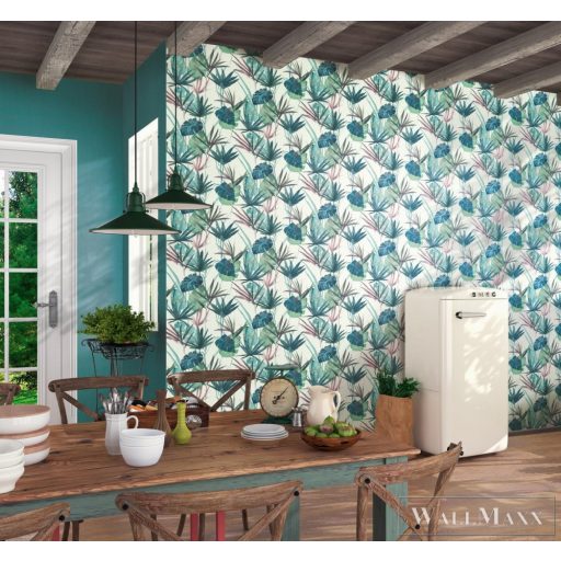 RASCH BARBARA Home Collection II 536423 kék levél mintás Grafikus tapéta