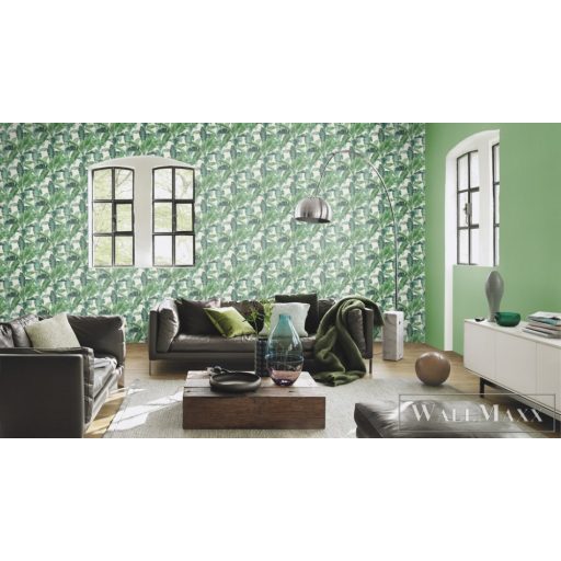 RASCH BARBARA Home Collection II 536683 zöld levél mintás Trópusi tapéta