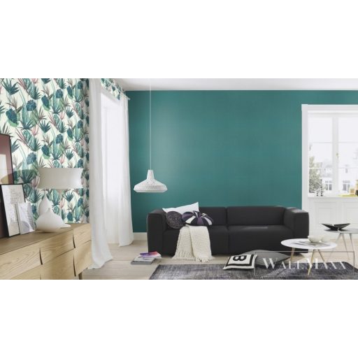 RASCH BARBARA Home Collection II 537161 türkíz textil mintás Uni tapéta