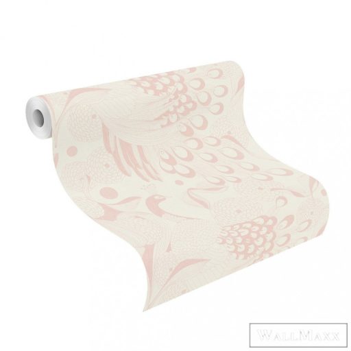 Rasch Club Botanique 537505 rózsaszín Skandináv páva mintás tapéta