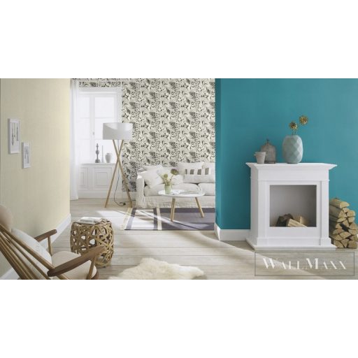 Rasch Club Botanique 537529 fekete Skandináv páva mintás tapéta