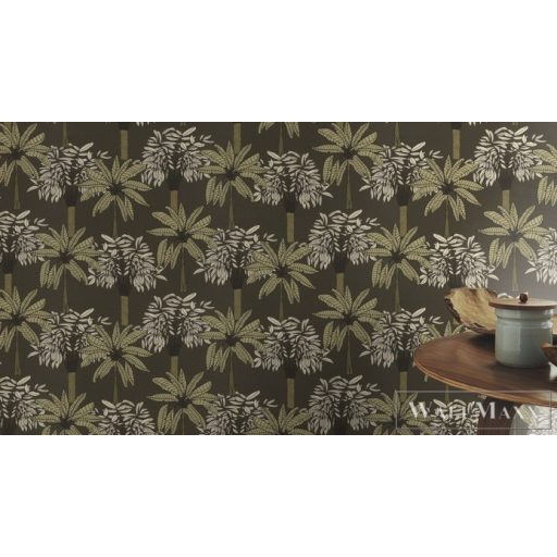 Rasch Club Botanique 537840 barna Skandináv pálma mintás tapéta