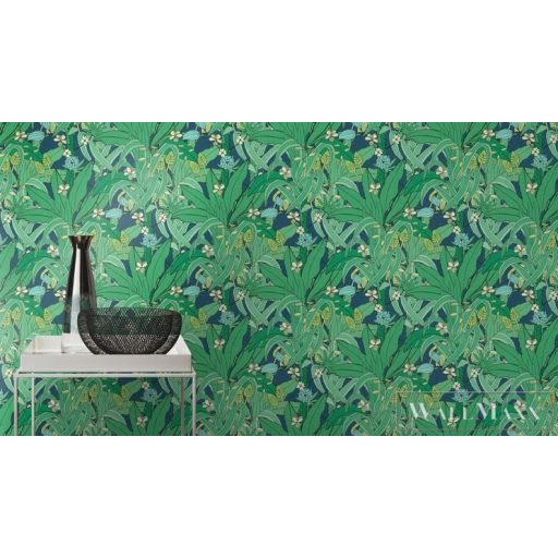 Rasch Club Botanique 538922 zöld Skandináv levél mintás tapéta