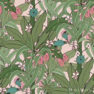   Rasch Club Botanique 538953 zöld Skandináv levél mintás tapéta
