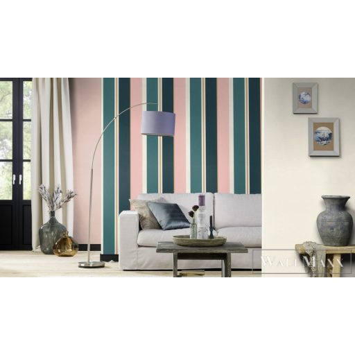 Rasch Club Botanique 539011 kék Elegáns csíkos mintás tapéta