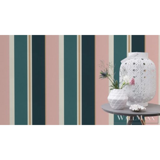 Rasch Club Botanique 539011 kék Elegáns csíkos mintás tapéta