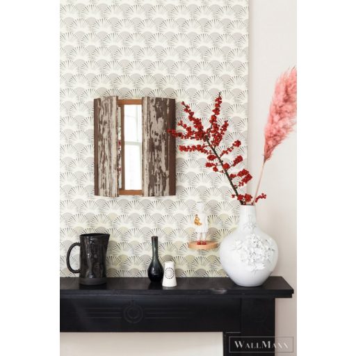 Rasch Amazing 539301 bézs Japán legyező mintás tapéta