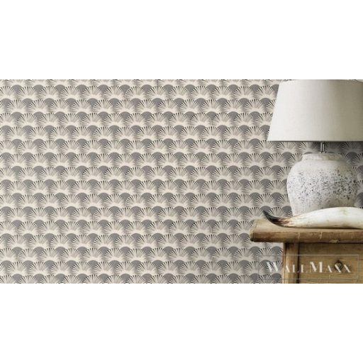 Rasch Amazing 539318 fekete Japán legyező mintás tapéta