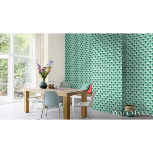 Rasch Amazing 539332 zöld Japán legyező mintás tapéta