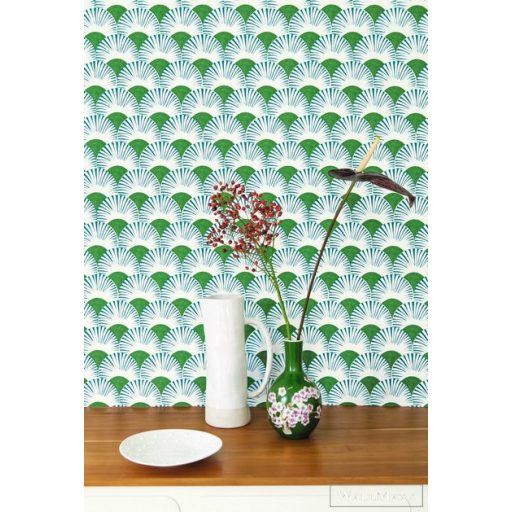 Rasch Amazing 539332 zöld Japán legyező mintás tapéta
