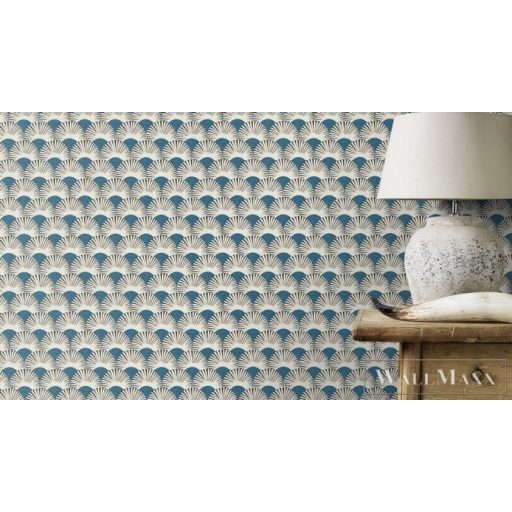 Rasch Amazing 539363 kék Japán legyező mintás tapéta