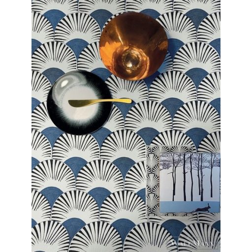 Rasch Amazing 539363 kék Japán legyező mintás tapéta