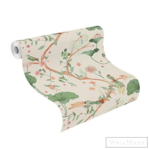 Rasch Amazing 539431 zöld Japán madár mintás tapéta