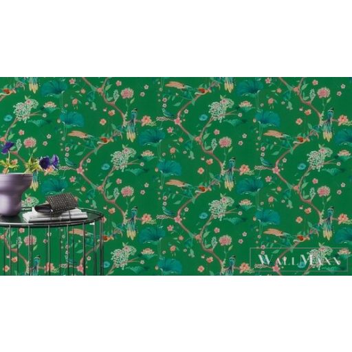 Rasch Amazing 539455 zöld Japán madár mintás tapéta