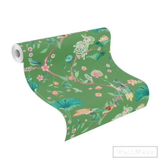 Rasch Amazing 539455 zöld Japán madár mintás tapéta