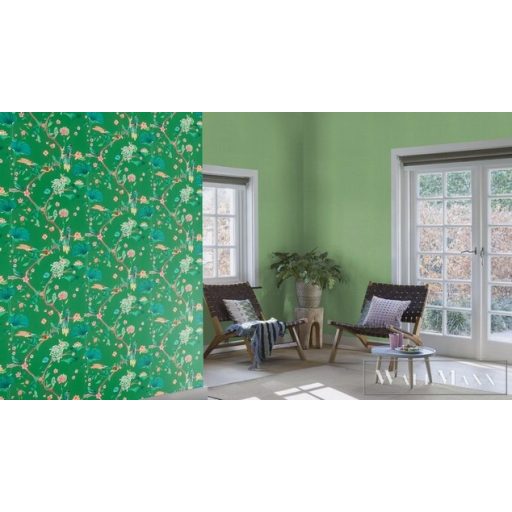 Rasch Amazing 539455 zöld Japán madár mintás tapéta