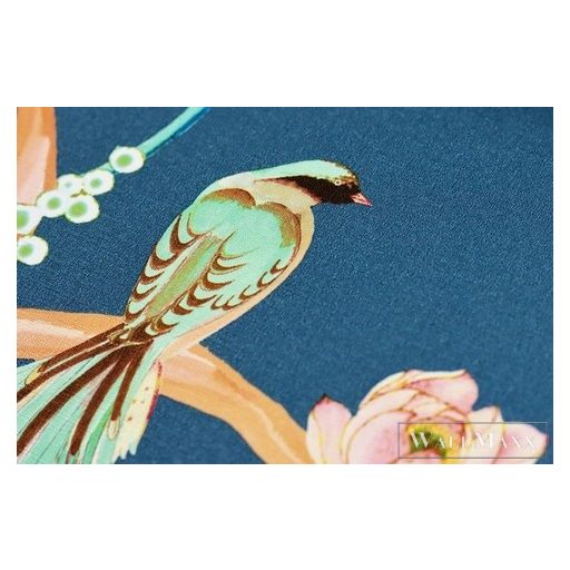 Rasch Amazing 539462 kék Japán madár mintás tapéta