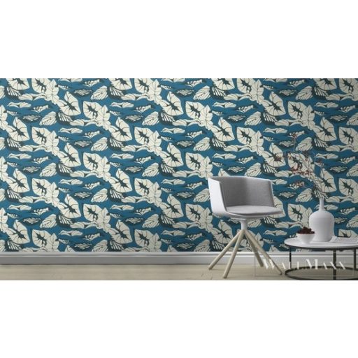 Rasch Amazing 539653 kék Japán levél mintás tapéta