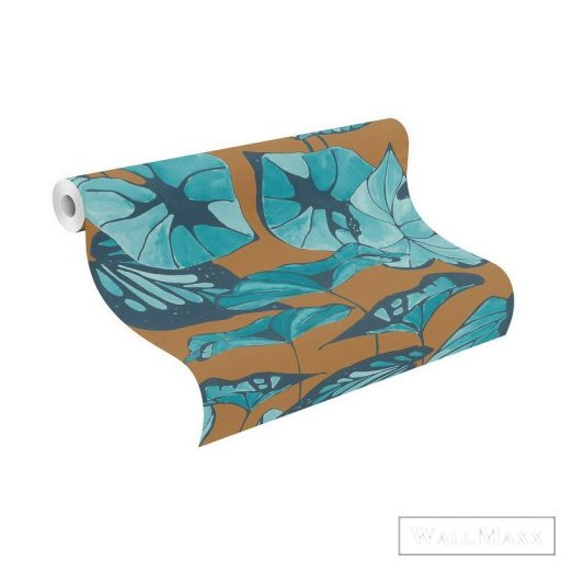 Rasch Amazing 539660 kék Japán levél mintás tapéta