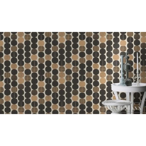 Rasch Amazing 539738 fekete Japán pöttyös mintás tapéta