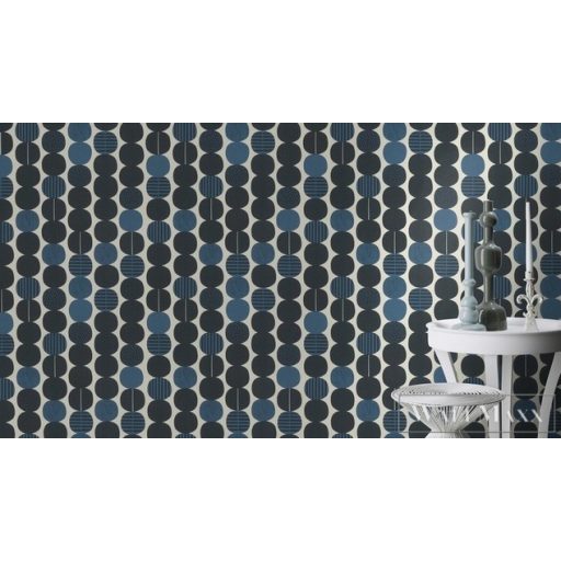 Rasch Amazing 539745 kék Japán pöttyös mintás tapéta