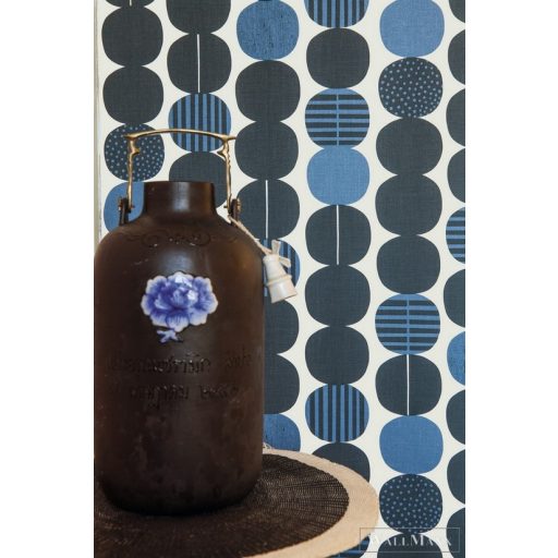 Rasch Amazing 539745 kék Japán pöttyös mintás tapéta