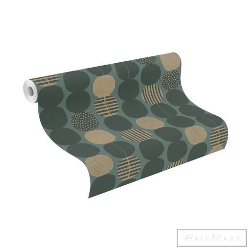 Rasch Amazing 539752 zöld Japán pöttyös mintás tapéta