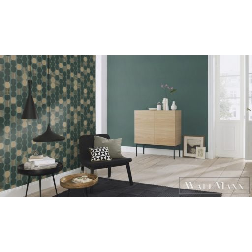 Rasch Amazing 539752 zöld Japán pöttyös mintás tapéta