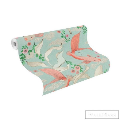 Rasch Amazing 539837 zöld Japán hal mintás tapéta