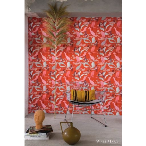 Rasch Amazing 539844 piros Japán hal mintás tapéta