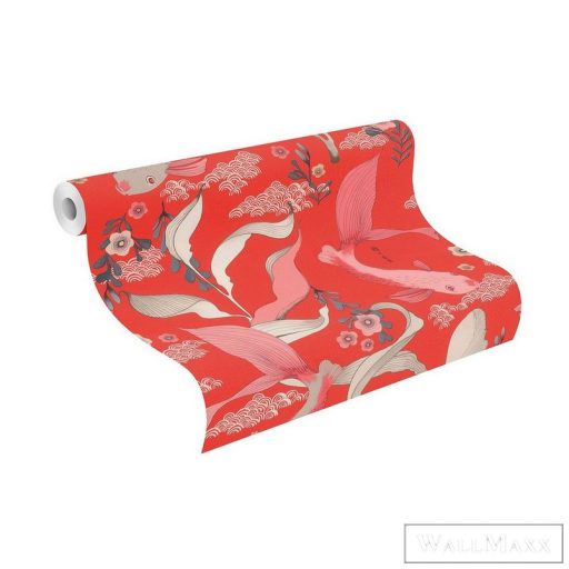 Rasch Amazing 539844 piros Japán hal mintás tapéta