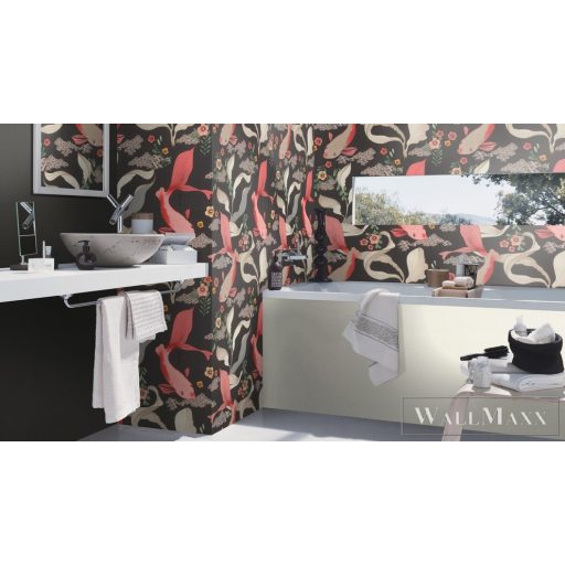 Rasch Amazing 539851 piros Japán hal mintás tapéta