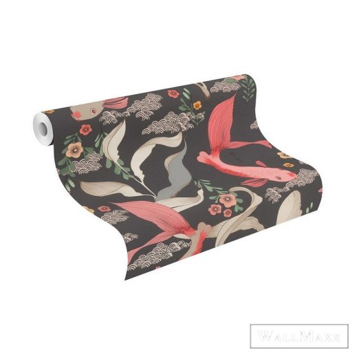 Rasch Amazing 539851 piros Japán hal mintás tapéta