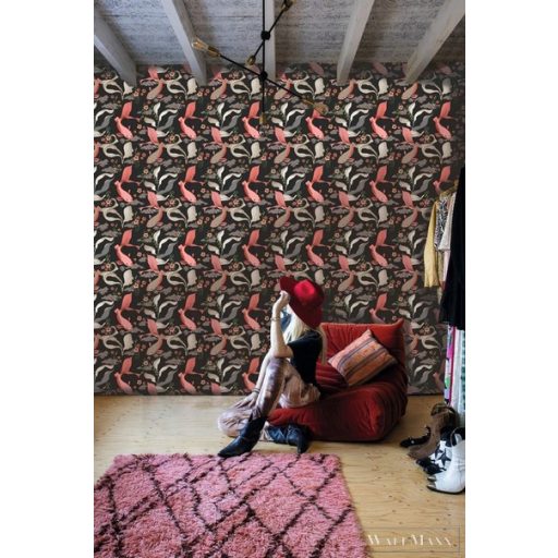 Rasch Amazing 539851 piros Japán hal mintás tapéta