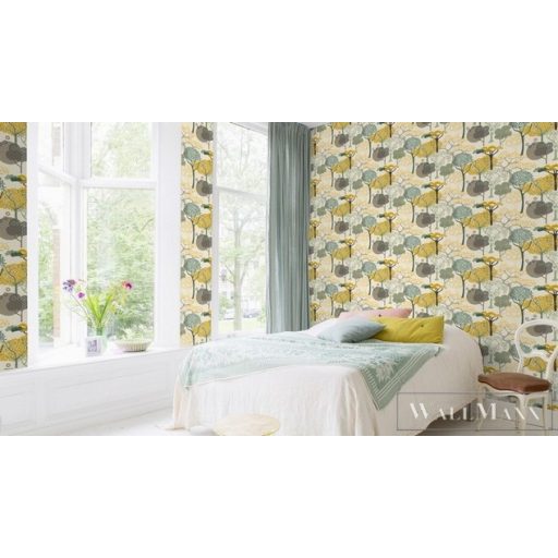 Rasch Amazing 539943 sárga Japán erdő mintás tapéta